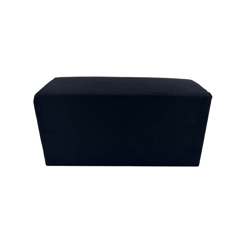 F-OT107-BL Endless Lounge Ottoman Type G in black suede