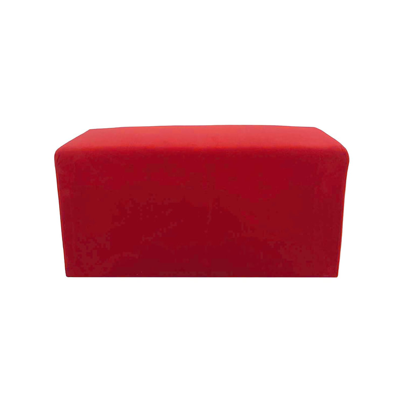 F-OT107-DR Endless Lounge Ottoman Type G in dark red velvet