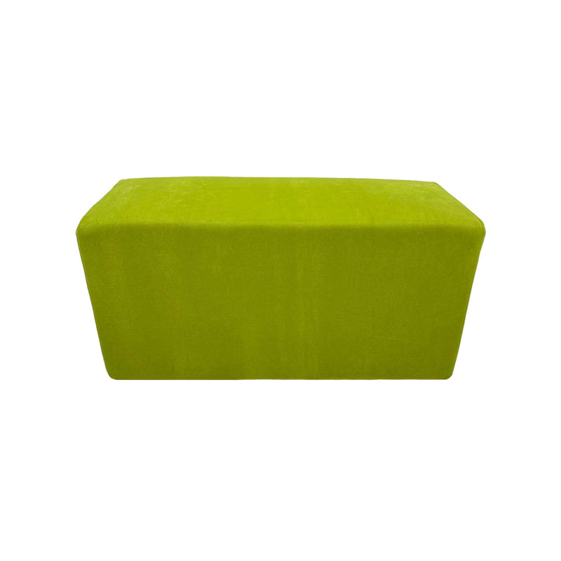 F-OT107-GL Endless Lounge Ottoman Type G in lime green suede