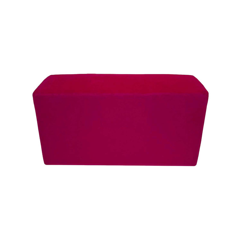 F-OT107-HP Endless Lounge Ottoman Type G in hot pink velvet