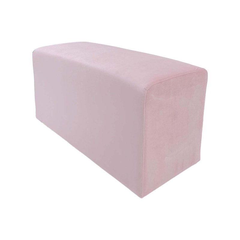 F-OT107-LP Endless Lounge Ottoman Type G in light pink velvet