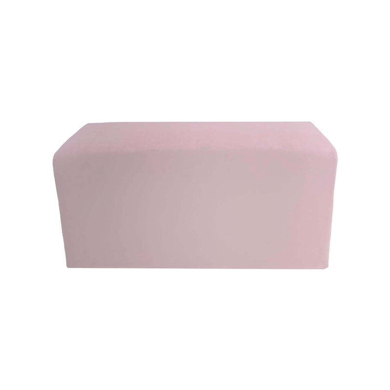 F-OT107-LP Endless Lounge Ottoman Type G in light pink velvet