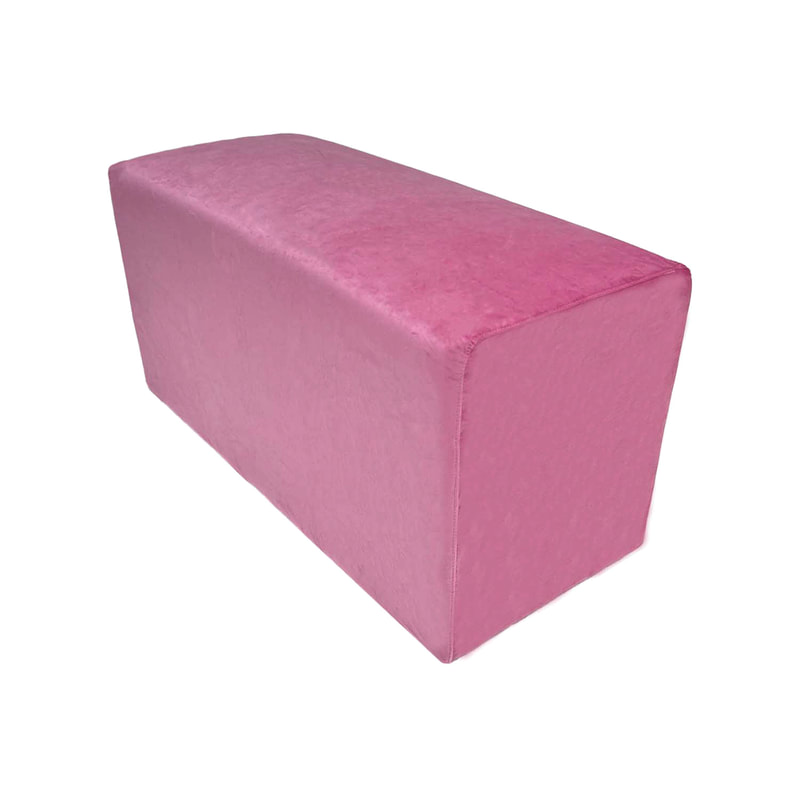 F-OT107-PI Endless Lounge Ottoman Type G in mid pink velvet