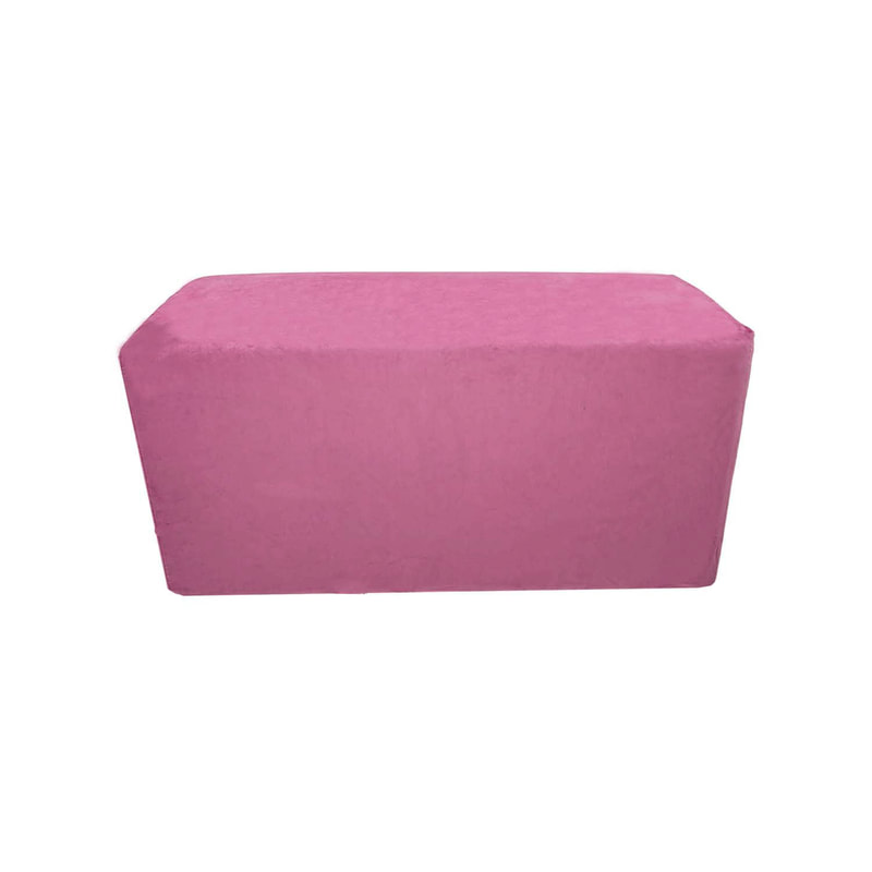 F-OT107-PI Endless Lounge Ottoman Type G in mid pink velvet