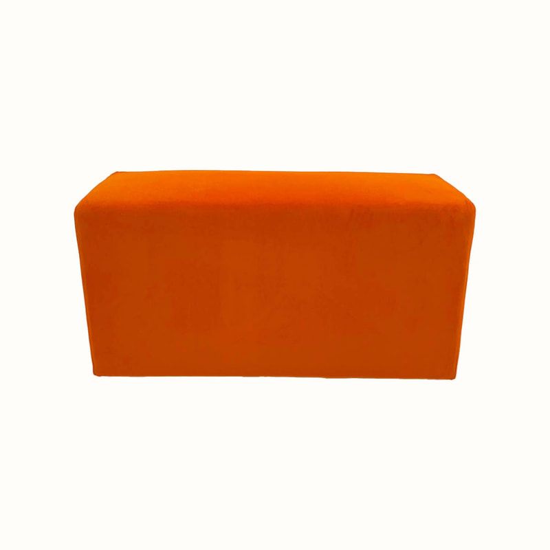 F-OT107-PO Endless Lounge Ottoman Type G in pumpkin orange velvet