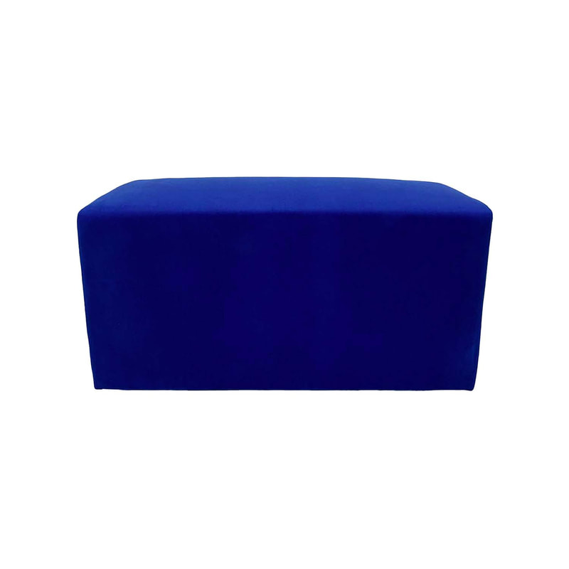 F-OT107-RB Endless Lounge Ottoman Type G in royal blue suede