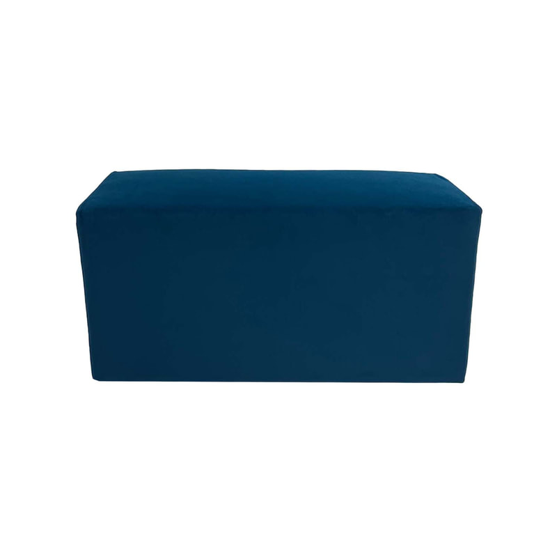 F-OT107-TL Endless Lounge Ottoman Type G in teal velvet