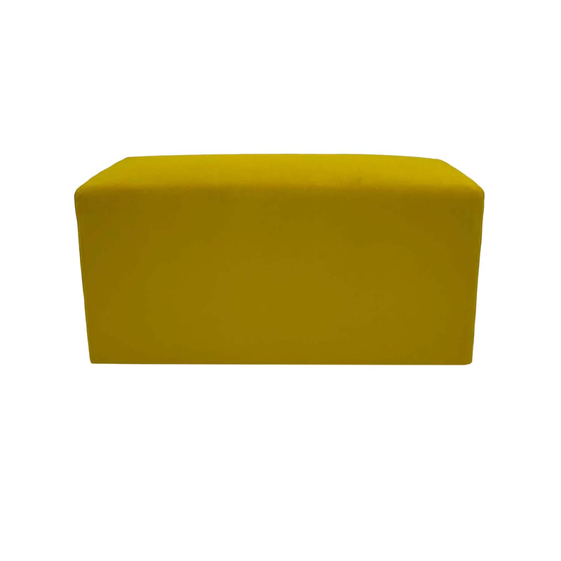F-OT107-YL Endless Lounge Ottoman Type G in yellow velvet