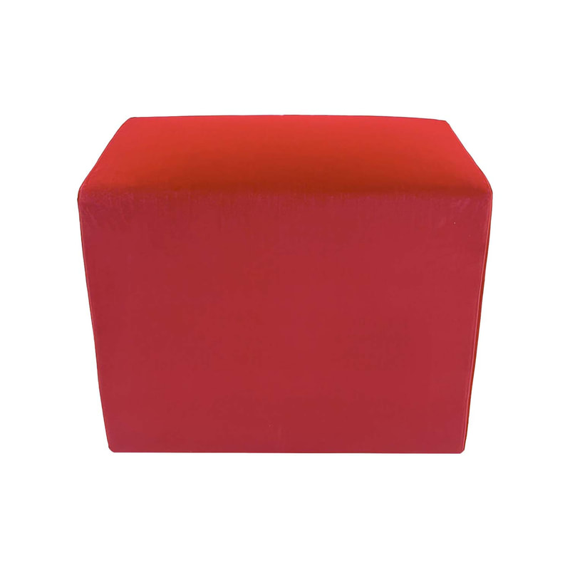 F-OT108-DR Endless Lounge Ottoman Type H in dark red velvet