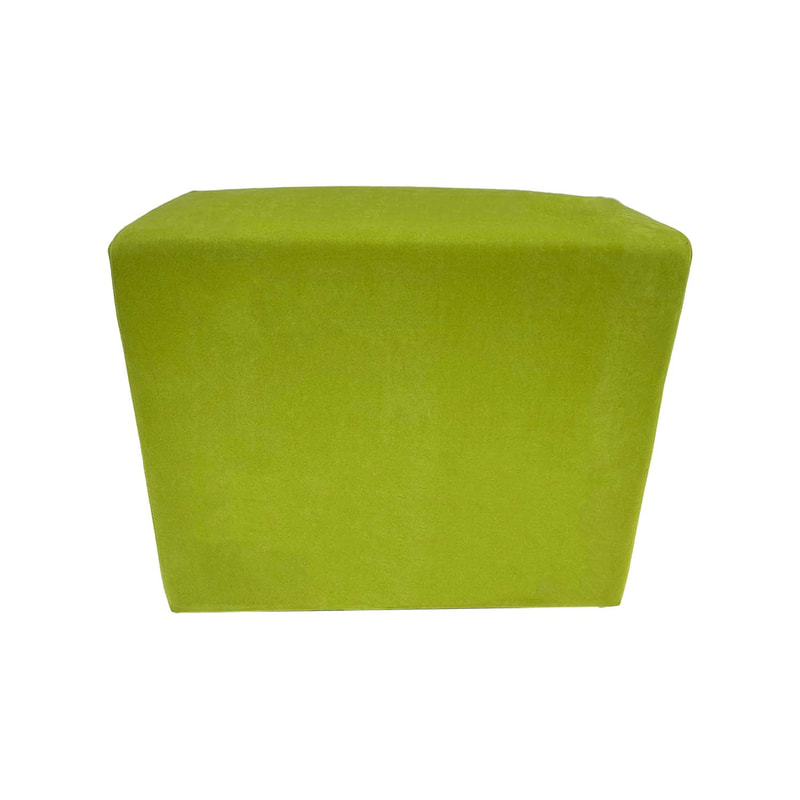 F-OT108-GL Endless Lounge Ottoman Type H in lime green suede