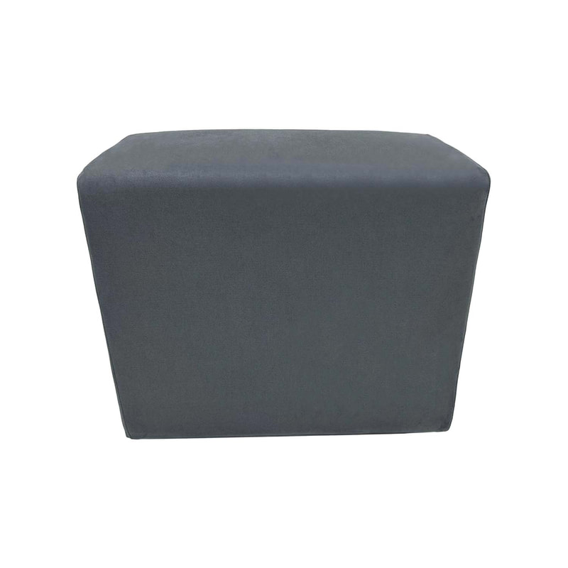 F-OT108-GY Endless Lounge Ottoman Type H in mid grey suede