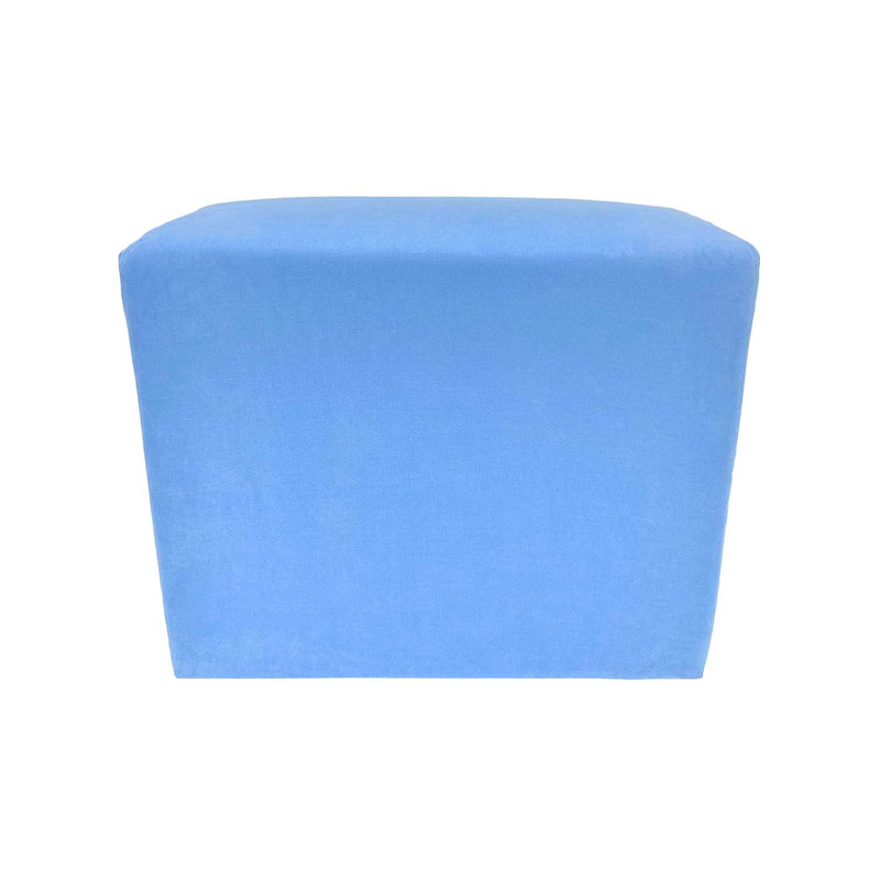 F-OT108-LB Endless Lounge Ottoman Type H in light blue suede