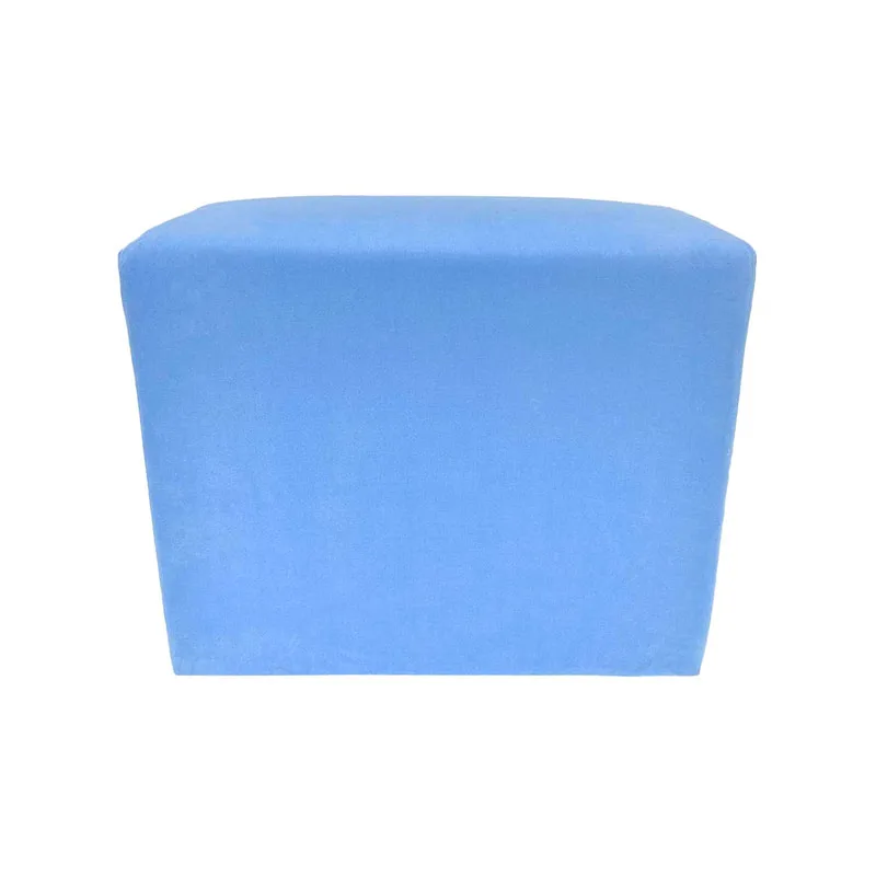 F-OT108-LB Endless Lounge Ottoman Type H in light blue suede