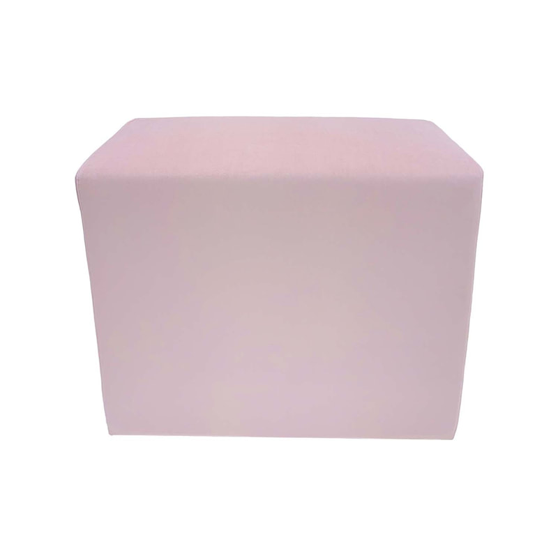F-OT108-LP Endless Lounge Ottoman Type H in light pink velvet