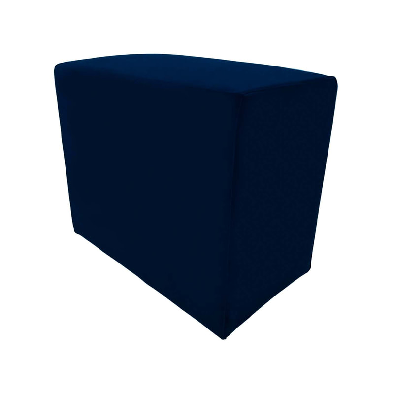 F-OT108-MB Endless Lounge Ottoman Type H in midnight blue velvet