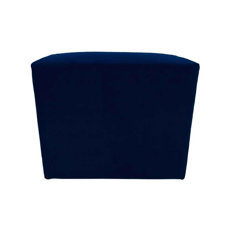 F-OT108-MB Endless Lounge Ottoman Type H in midnight blue velvet