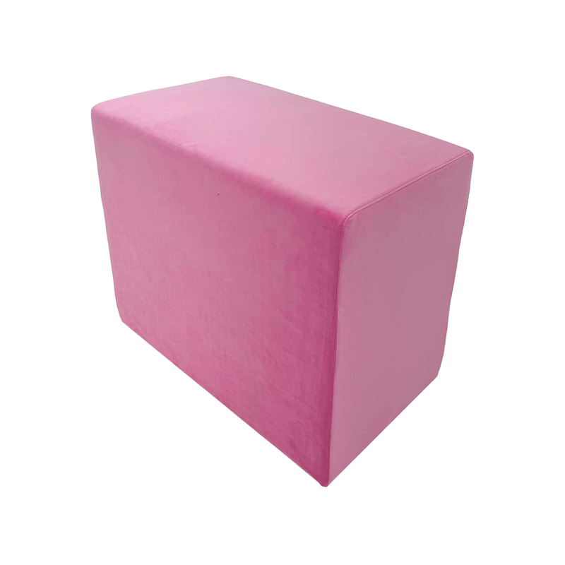 F-OT108-PI Endless Lounge Ottoman Type H in mid pink velvet