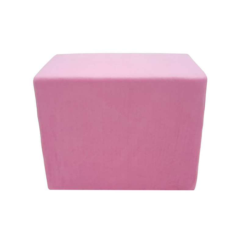 F-OT108-PI Endless Lounge Ottoman Type H in mid pink velvet