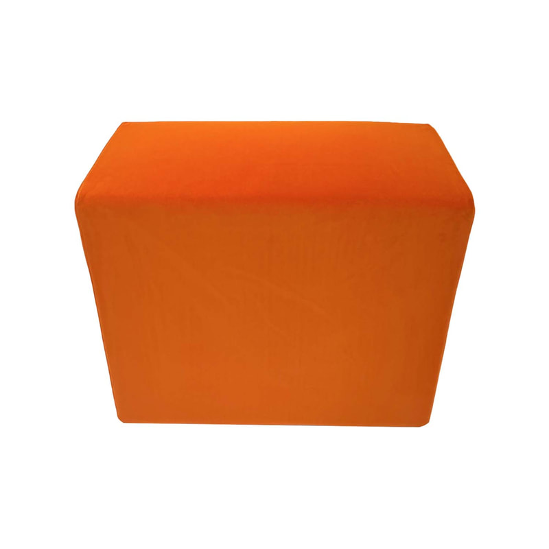F-OT108-PO Endless Lounge Ottoman Type H in pumpkin orange velvet