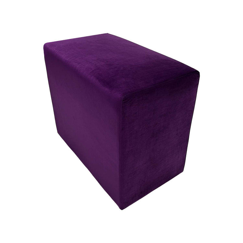 F-OT108-PR Endless Lounge Ottoman Type H in purple velvet
