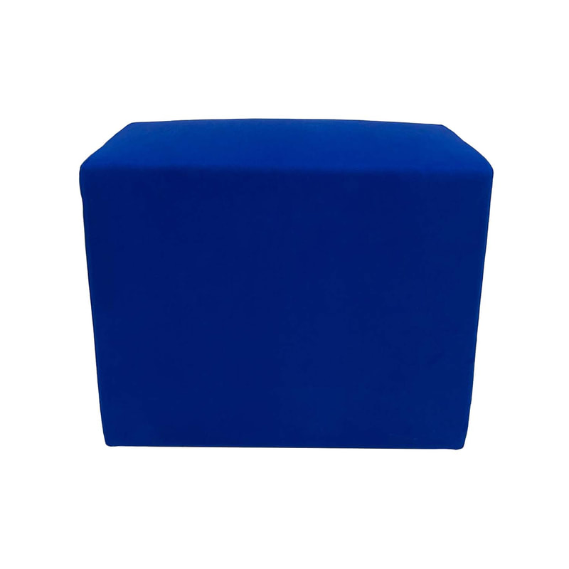 F-OT108-RB Endless Lounge Ottoman Type H in royal blue suede