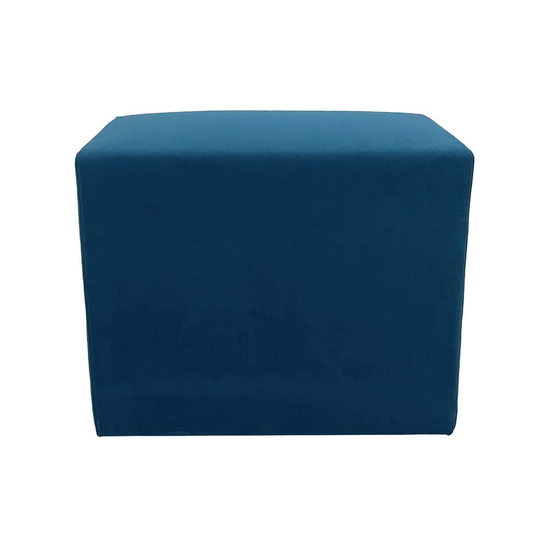 F-OT108-TL Endless Lounge Ottoman Type H in teal velvet