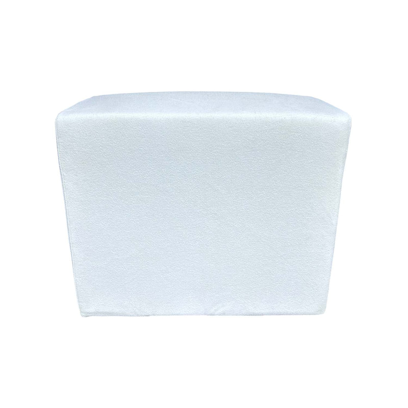 F-OT108-WH Endless Lounge Ottoman Type H in white fabric