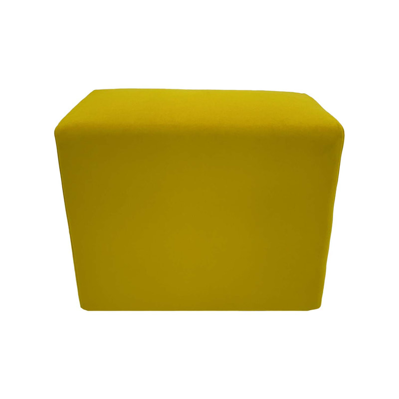 F-OT108-YL Endless Lounge Ottoman Type H in yellow velvet