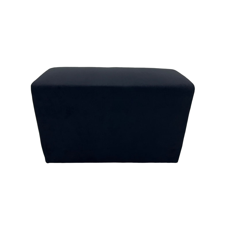 F-OT109-BL Endless Lounge Ottoman Type I in black suede