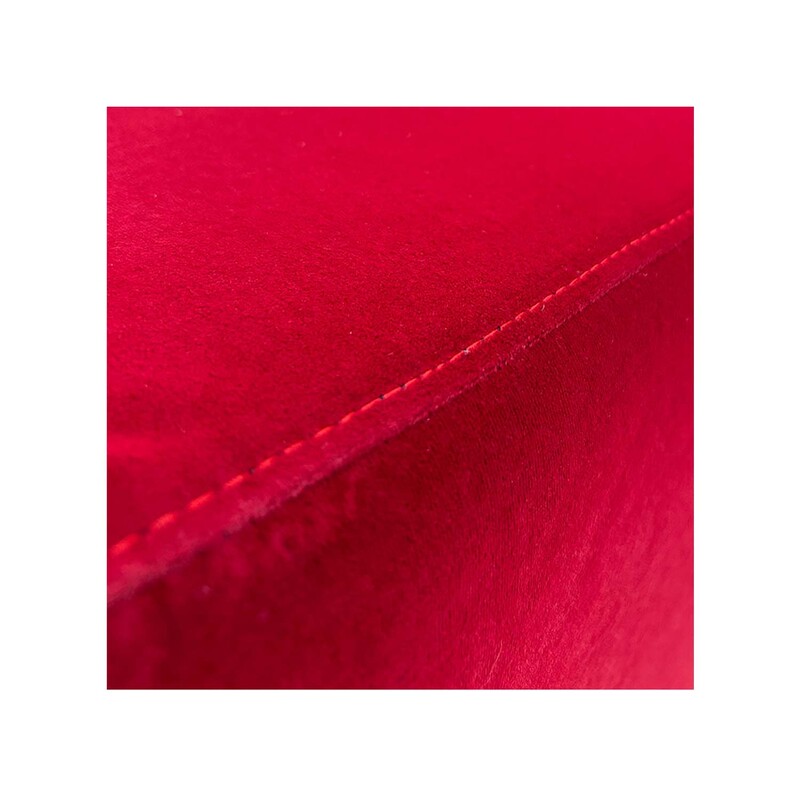 F-OT109-DR Endless Lounge Ottoman Type I in dark red velvet