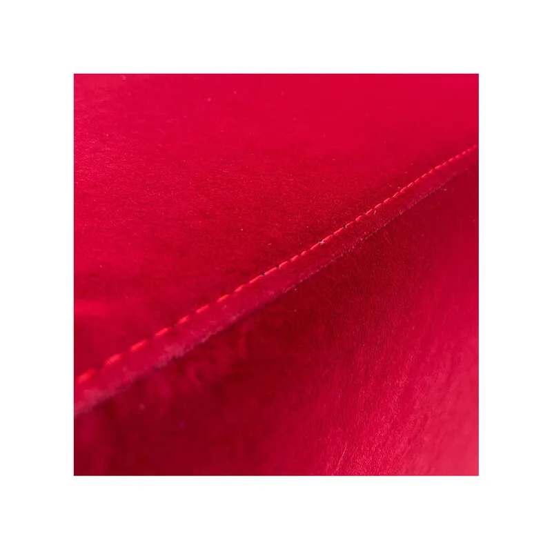 F-OT109-DR Endless Lounge Ottoman Type I in dark red velvet