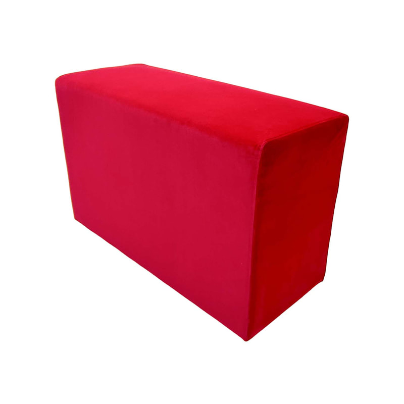 F-OT109-DR Endless Lounge Ottoman Type I in dark red velvet