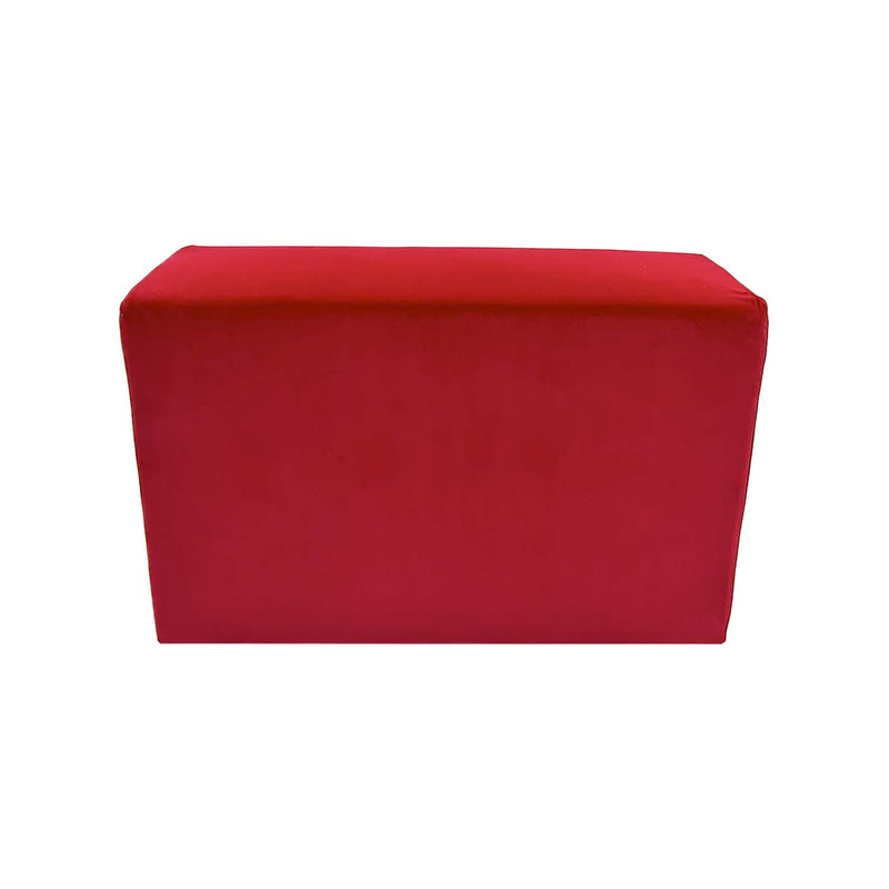 F-OT109-DR Endless Lounge Ottoman Type I in dark red velvet