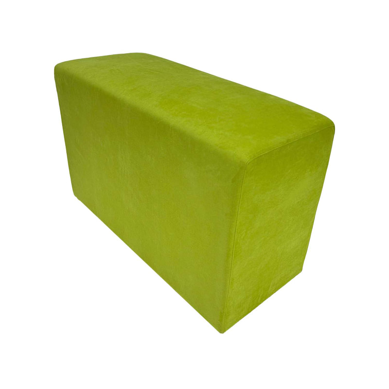 F-OT109-GL Endless Lounge Ottoman Type I in lime green suede