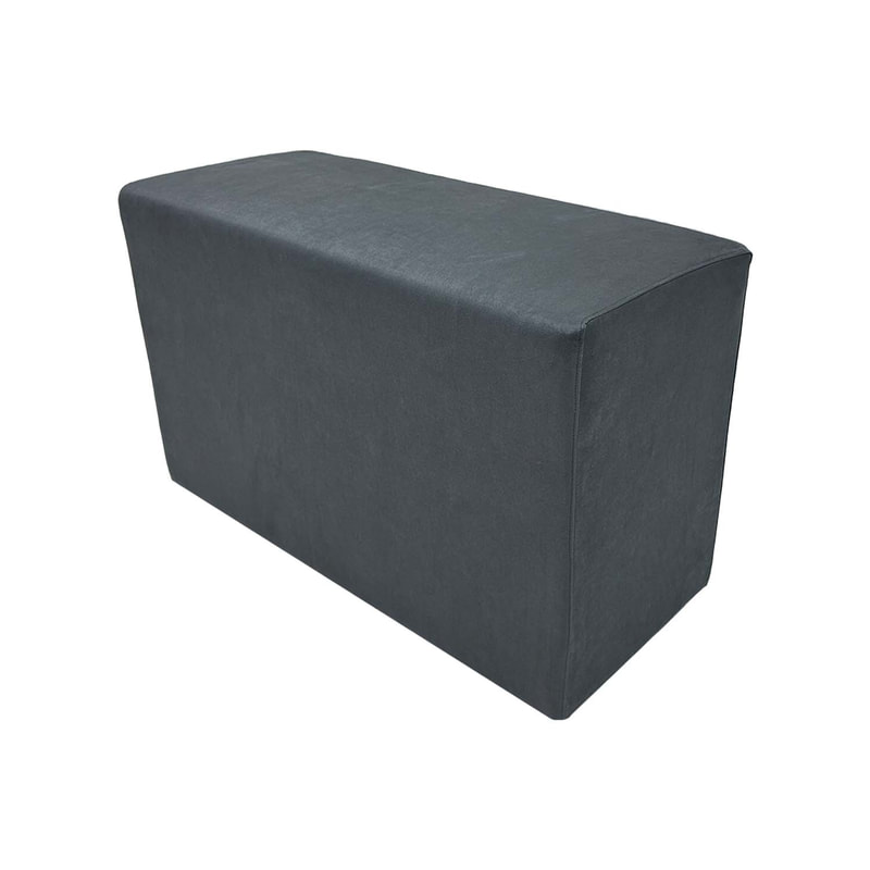 F-OT109-GY Endless Lounge Ottoman Type I in mid grey suede