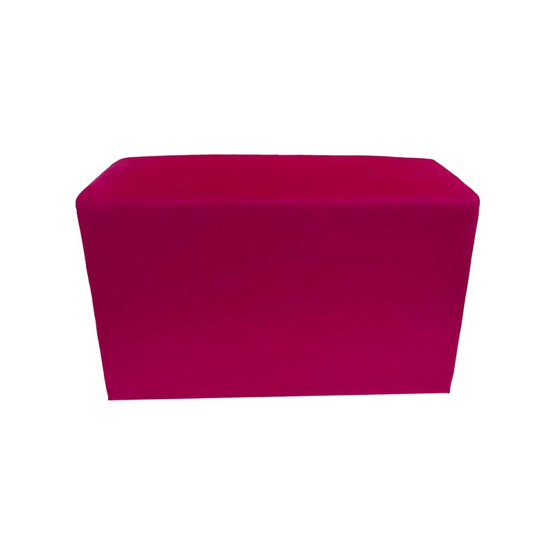 F-OT109-HP Endless Lounge Ottoman Type I in hot pink velvet