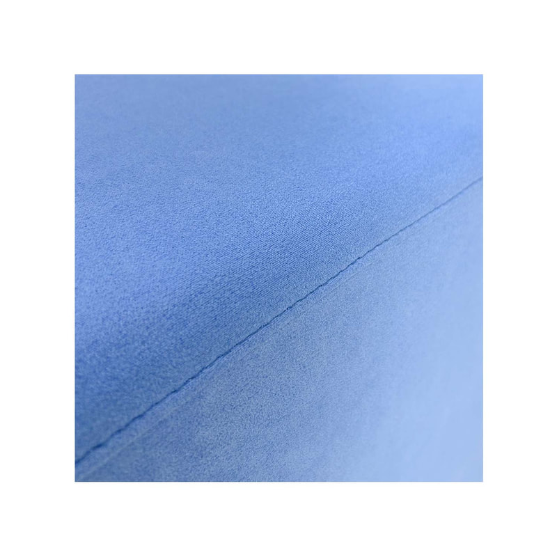 F-OT109-LB Endless Lounge Ottoman Type I in light blue suede