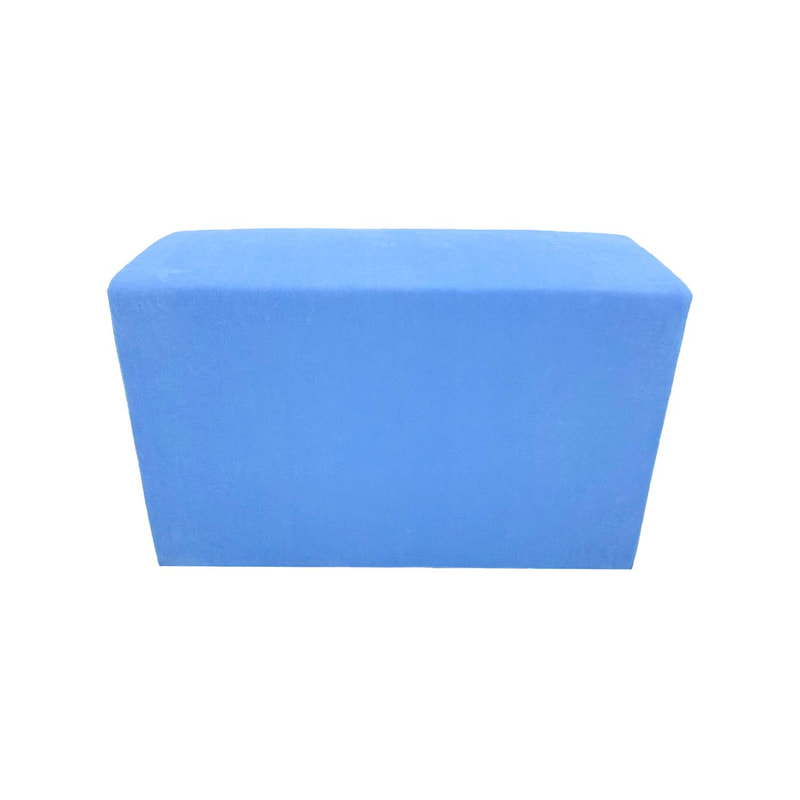 F-OT109-LB Endless Lounge Ottoman Type I in light blue suede