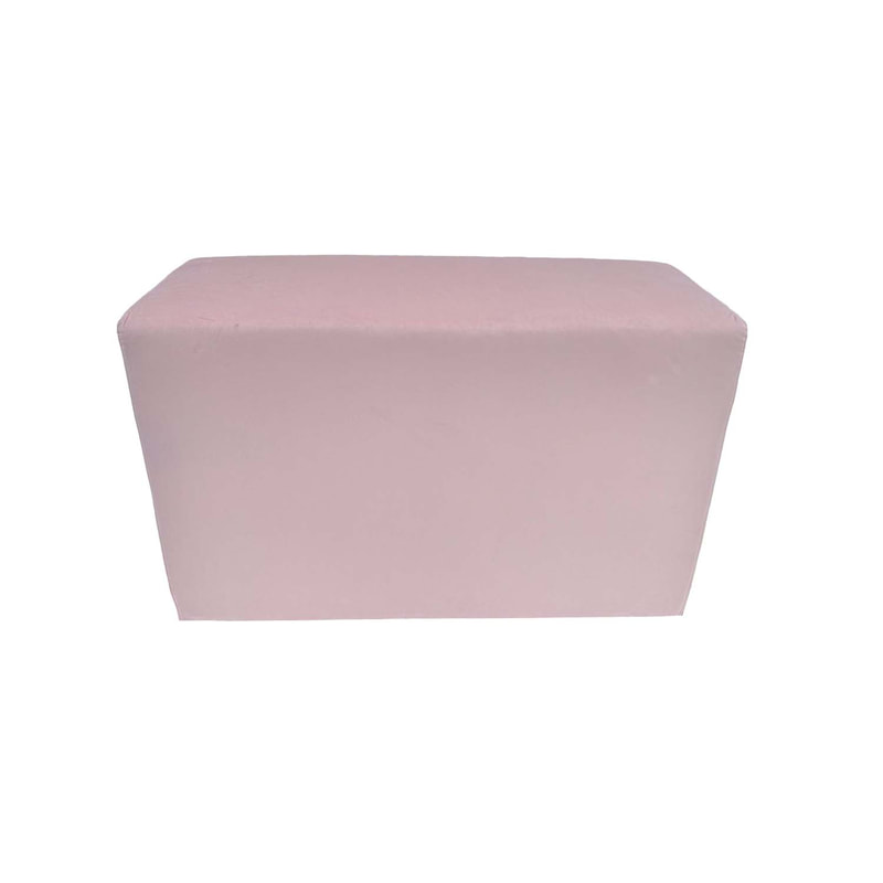 F-OT109-LP Endless Lounge Ottoman Type I in light pink velvet