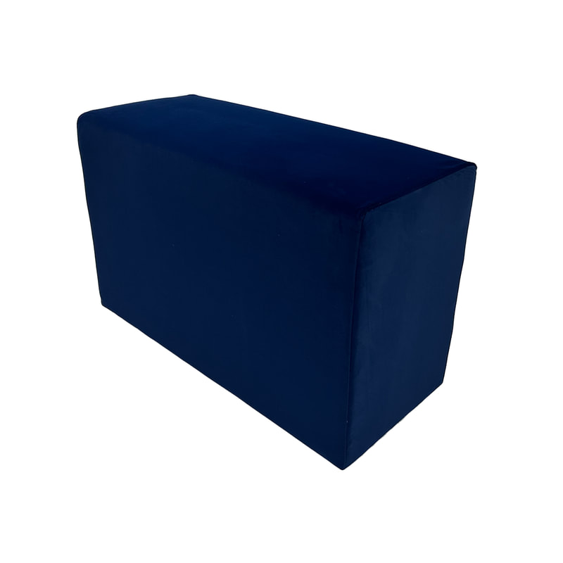 F-OT109-MB Endless Lounge Ottoman Type I in midnight blue velvet