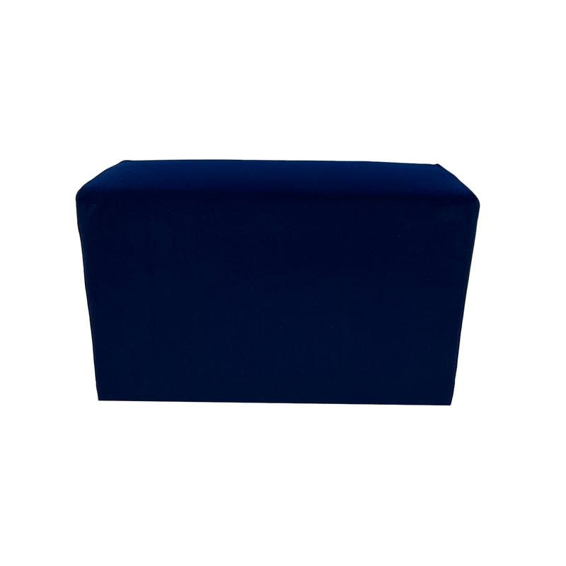 F-OT109-MB Endless Lounge Ottoman Type I in midnight blue velvet