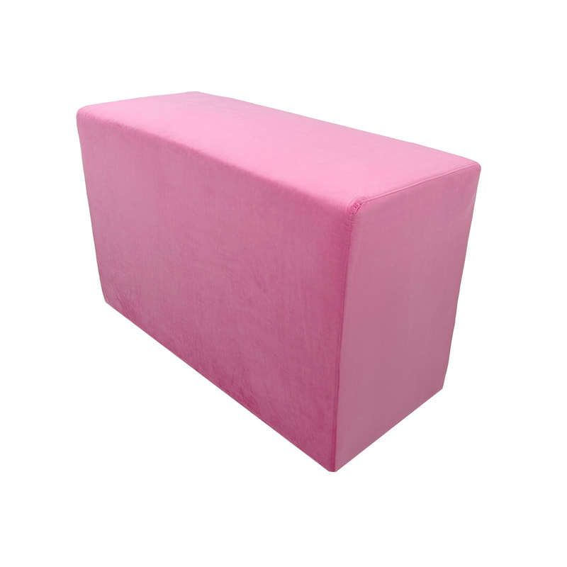 F-OT109-PI Endless Lounge Ottoman Type I in mid pink velvet