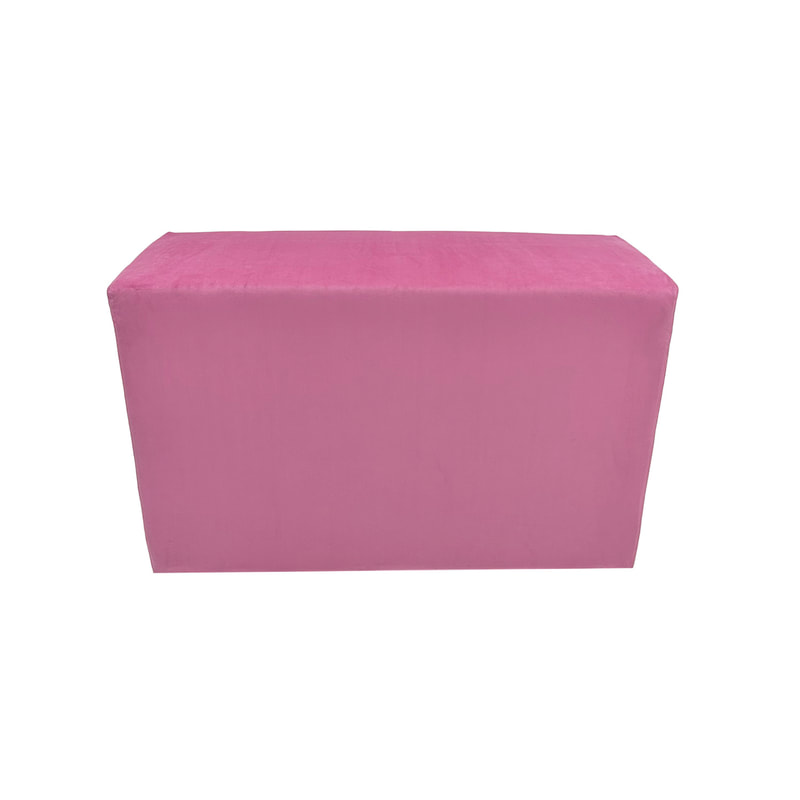 F-OT109-PI Endless Lounge Ottoman Type I in mid pink velvet