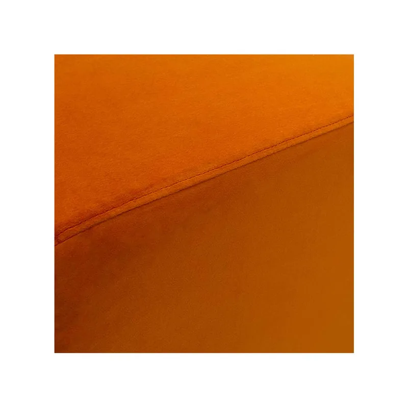 F-OT109-PO Endless Lounge Ottoman Type I in pumpkin orange velvet