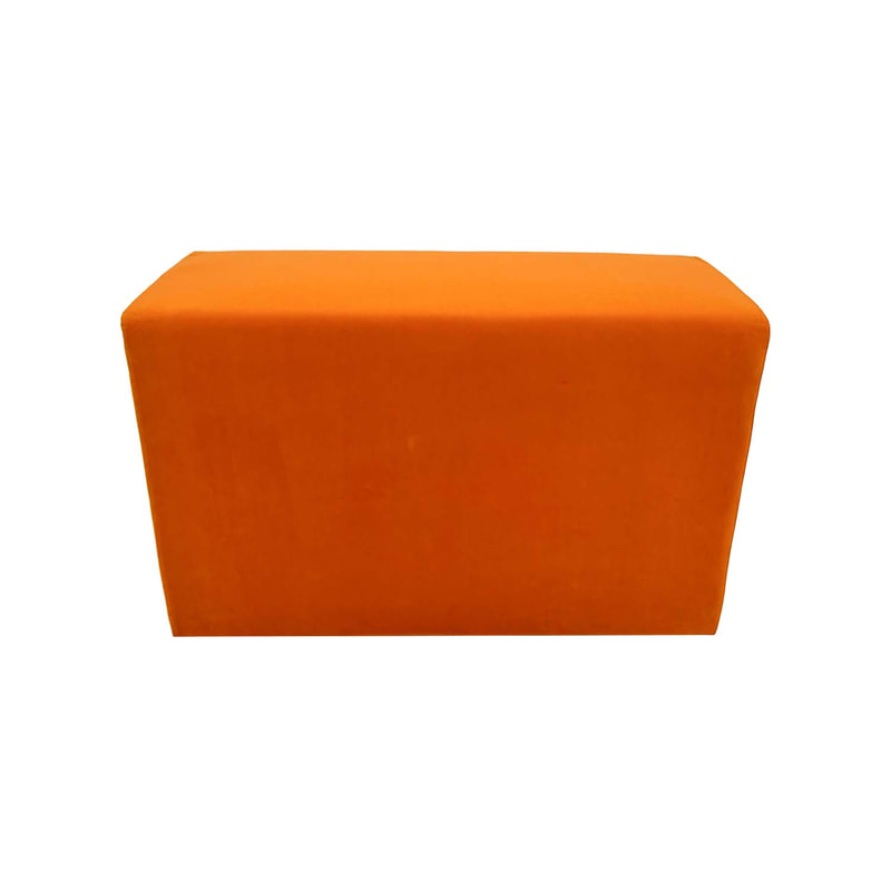 F-OT109-PO Endless Lounge Ottoman Type I in pumpkin orange velvet