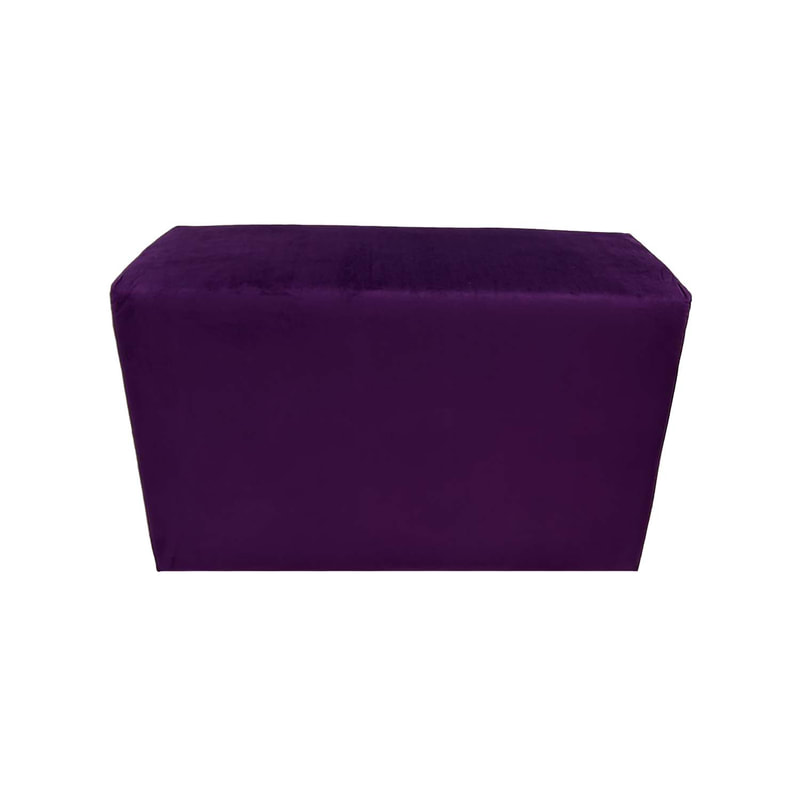 F-OT109-PR Endless Lounge Ottoman Type I in purple velvet