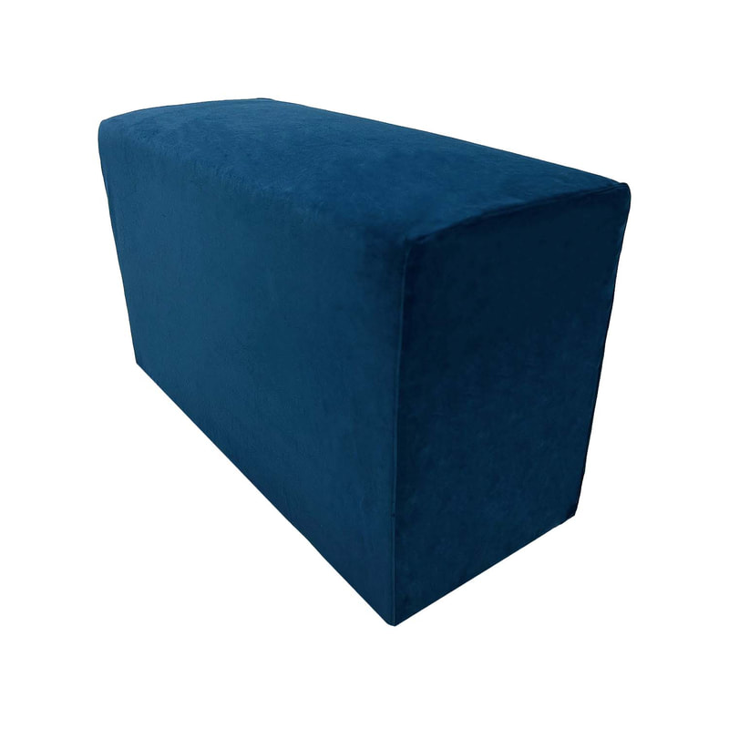 F-OT109-TL Endless Lounge Ottoman Type I in teal velvet
