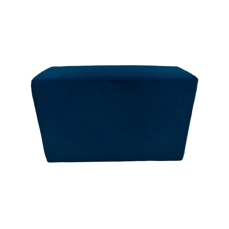 F-OT109-TL Endless Lounge Ottoman Type I in teal velvet