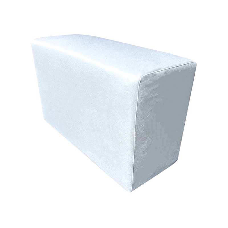 F-OT109-WH Endless Lounge Ottoman Type I in white fabric