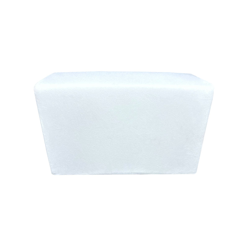 F-OT109-WH Endless Lounge Ottoman Type I in white fabric